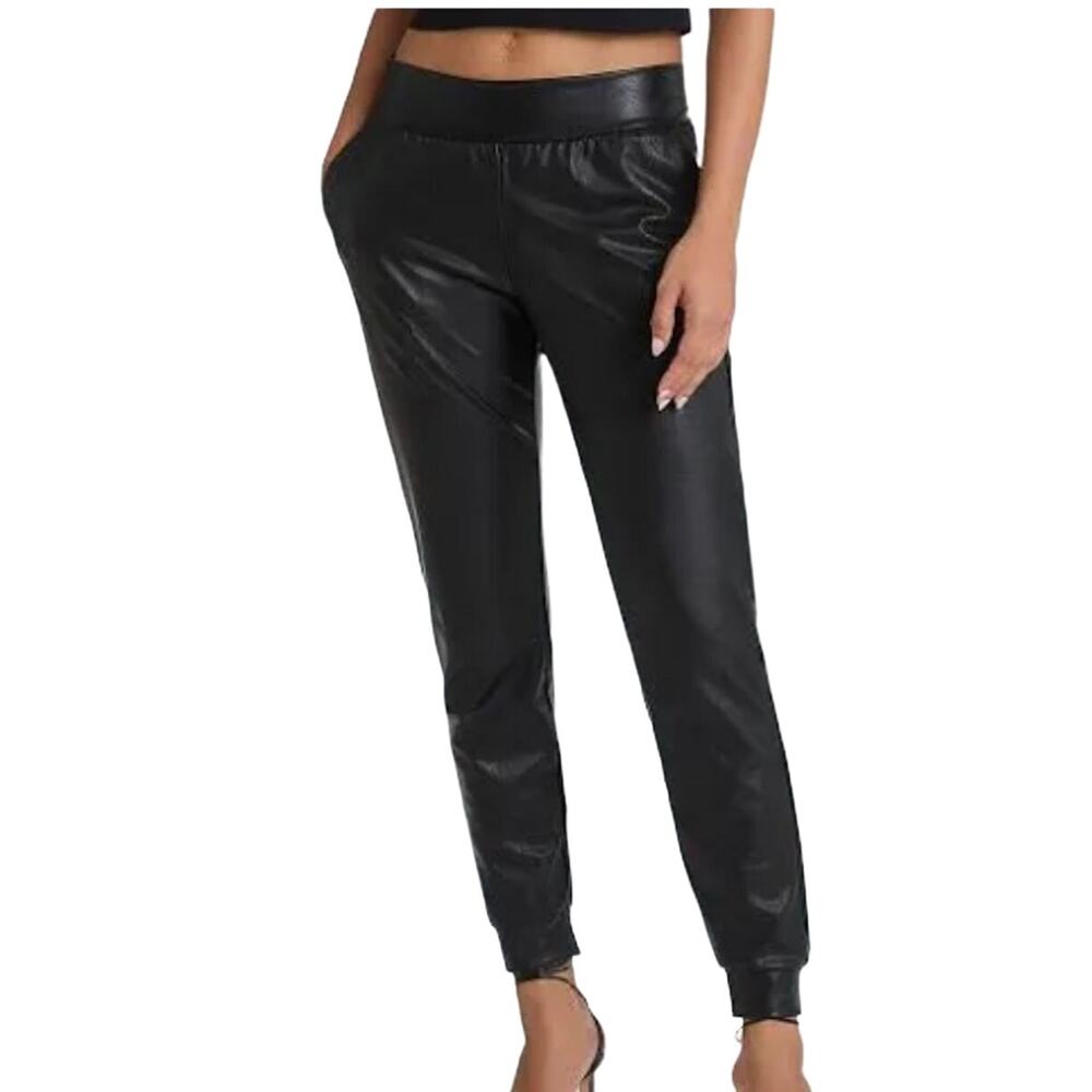 NWOT Commando Faux Black Leather Jogger Pants sz L (12-14) REG. $158 City Chic